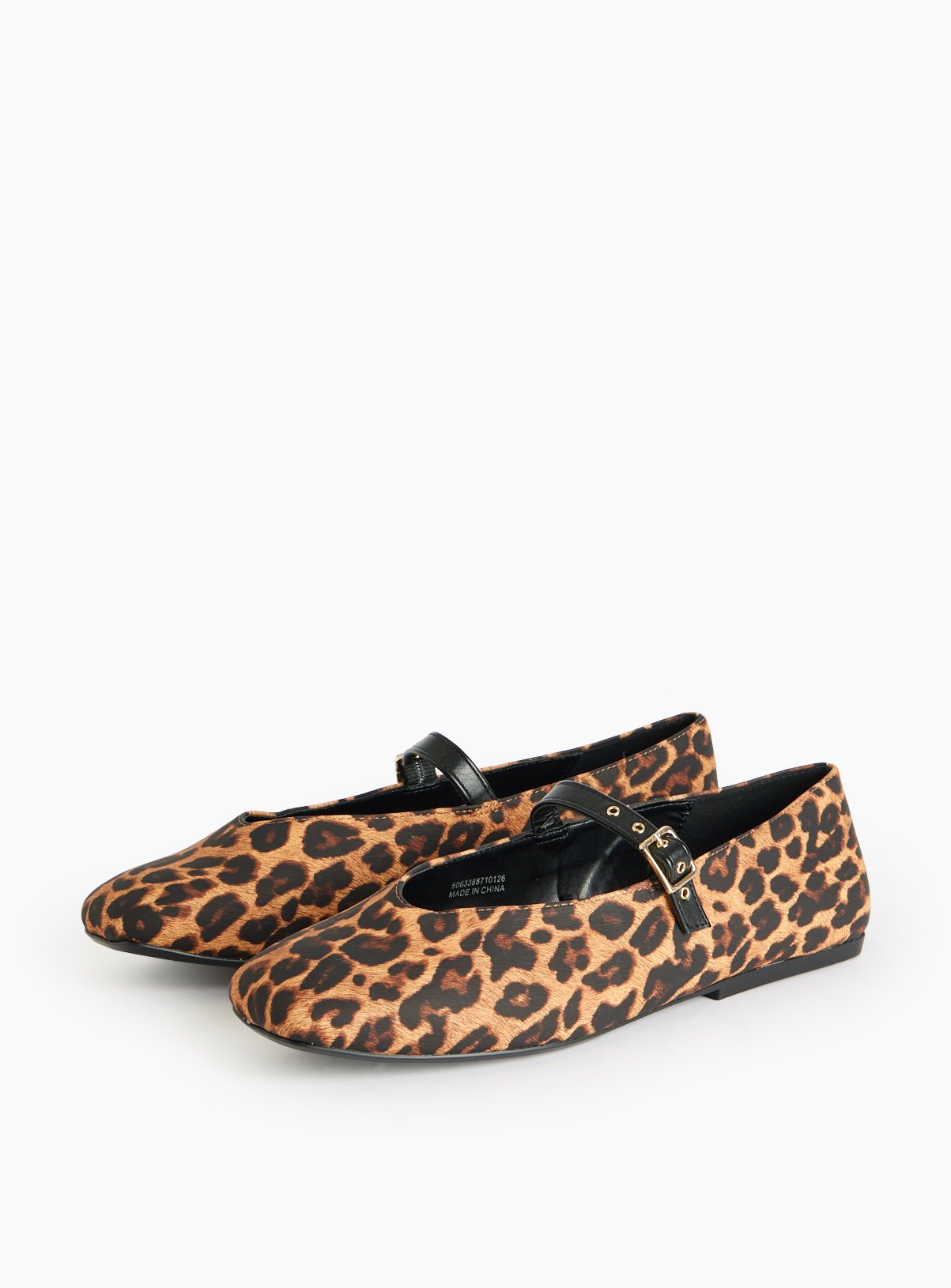 Leopard Print Faux Leather Ballerina Shoes 6