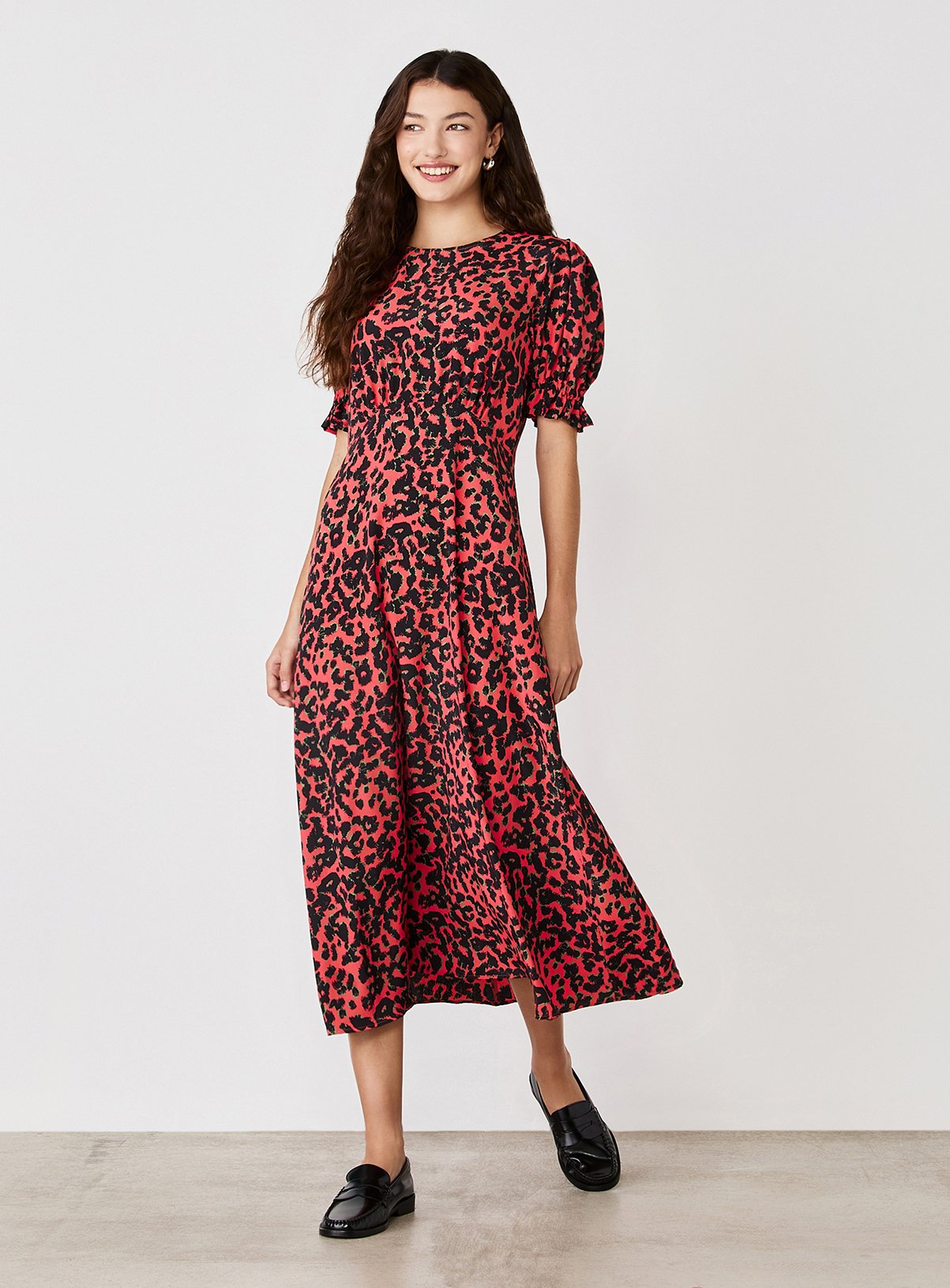 FINERY Mela Dress Coral 