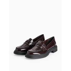 Burgundy Hand Stitch PU Loafers
