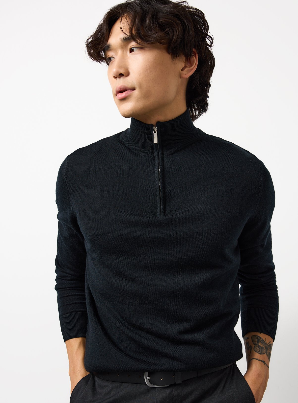 Merino Wool Quarter Zip Jumper