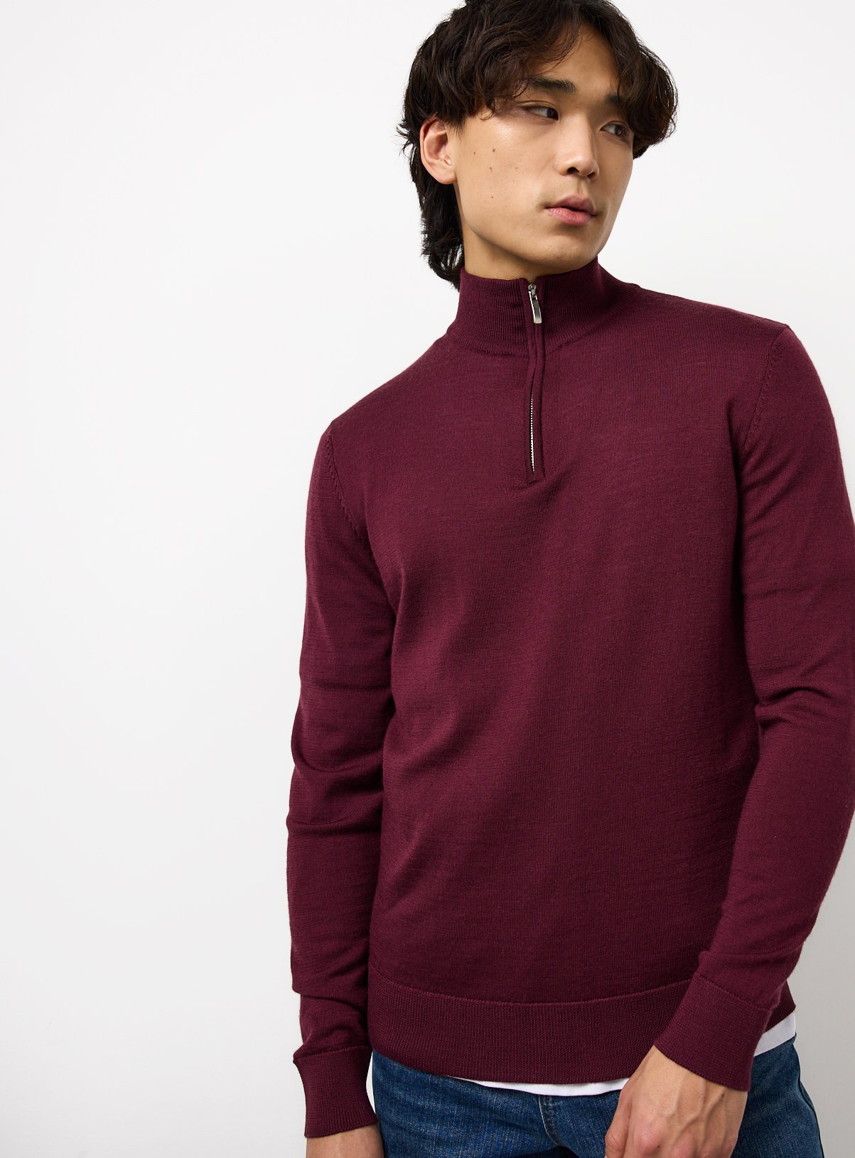 Merino Wool Quarter Zip Jumper