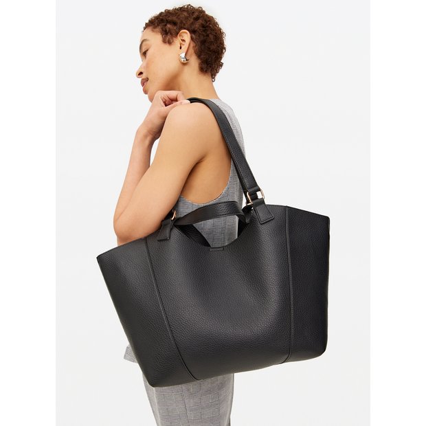 Buy Black Faux Leather Shopper Bag One Size Workwear Argos
