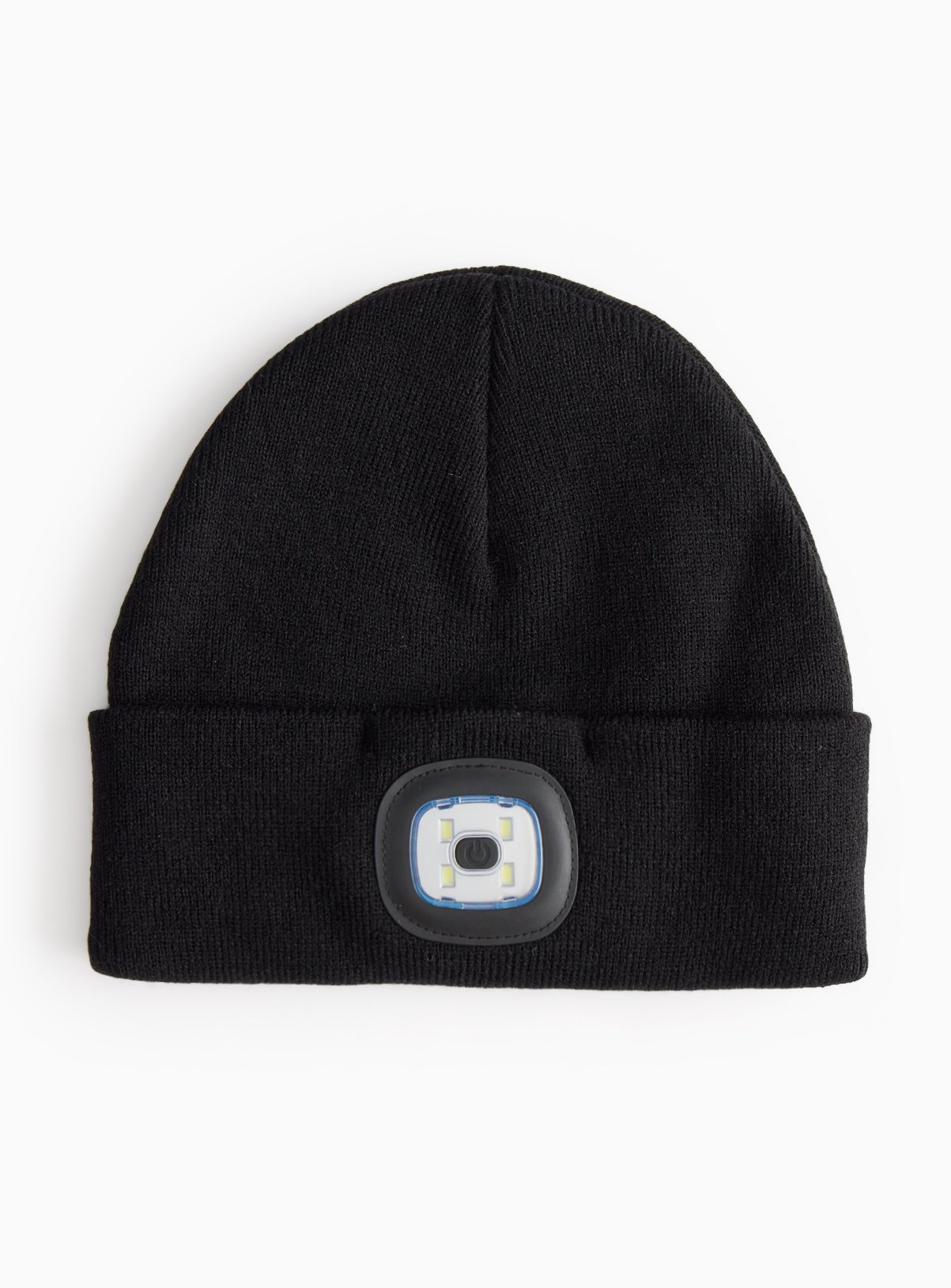 Black Beanie Hat With Detachable LED Light One Size