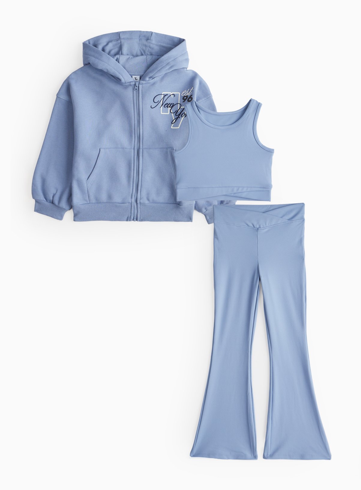 Blue 3 Piece Activewear Set