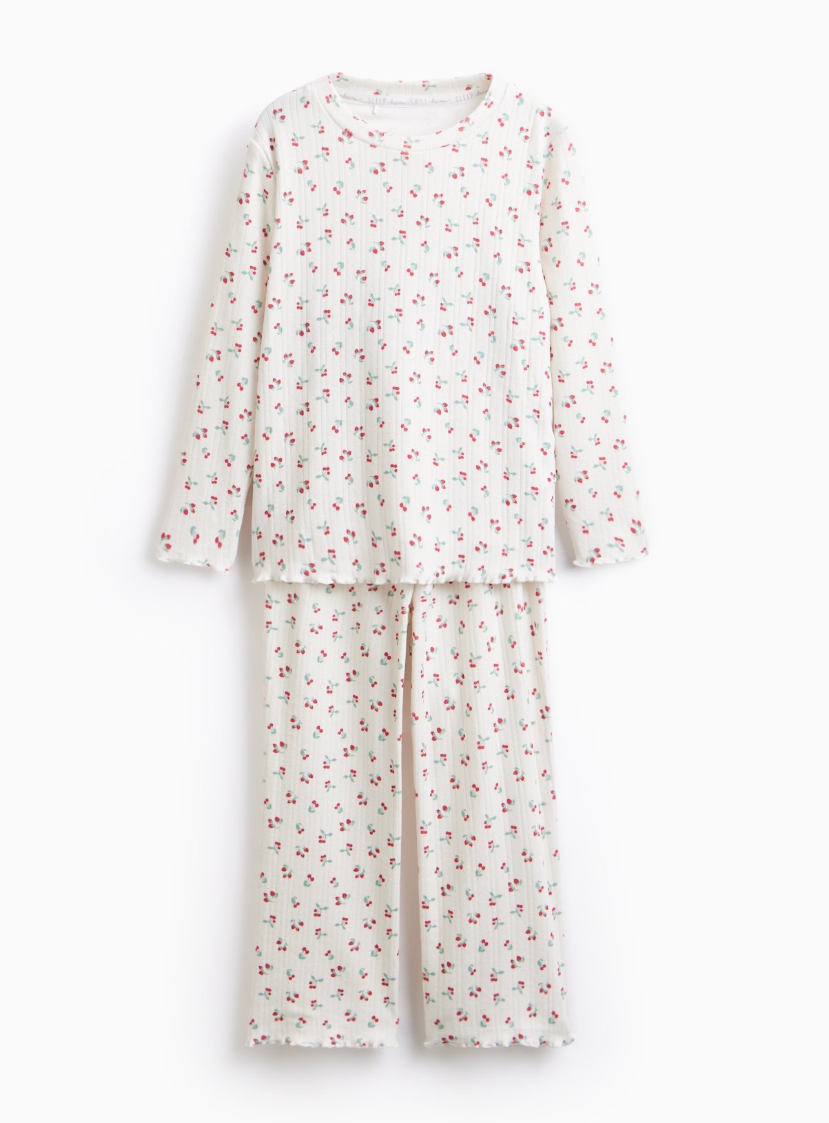 Cream Cherry Printed Pointelle Pyjamas 4-5 years