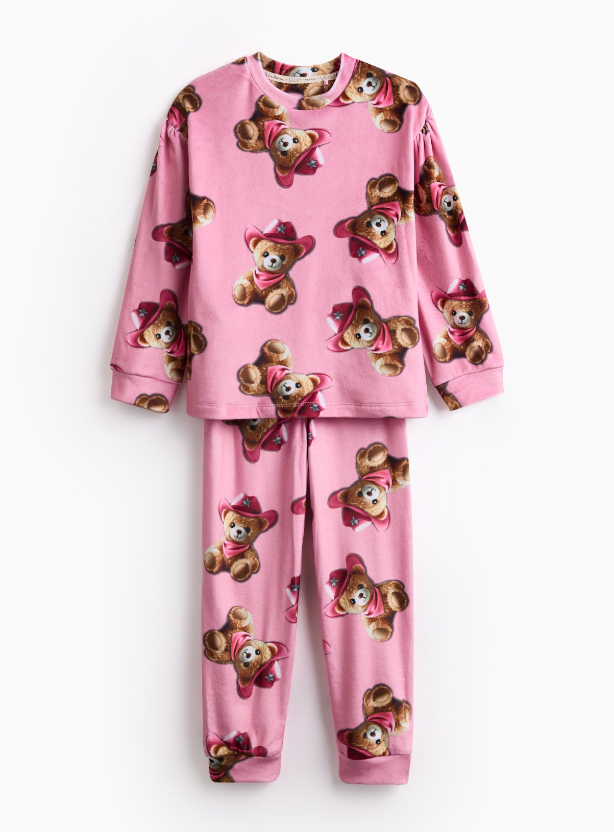 Pink Teddy Bear Cowgirl Printed Pyjamas 
