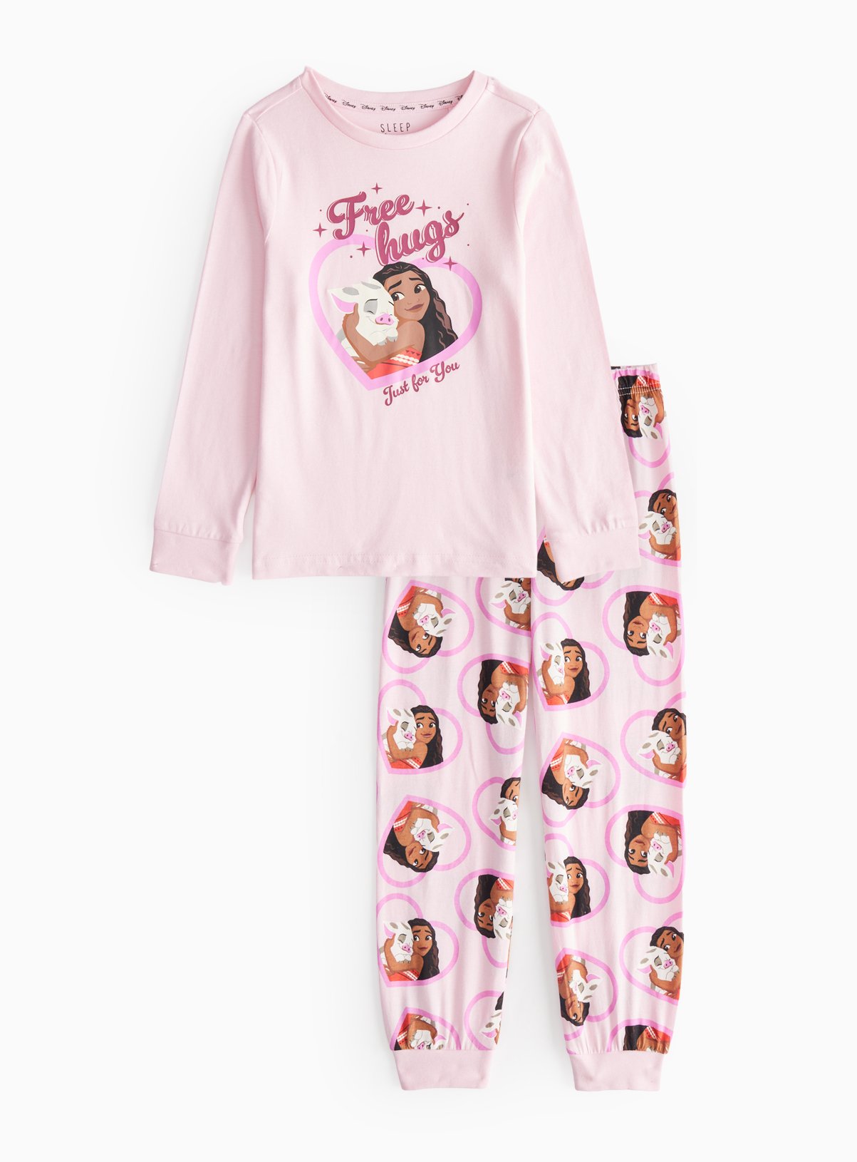 Princess Moana Pink Printed Jersey Pyjamas 5-6 years