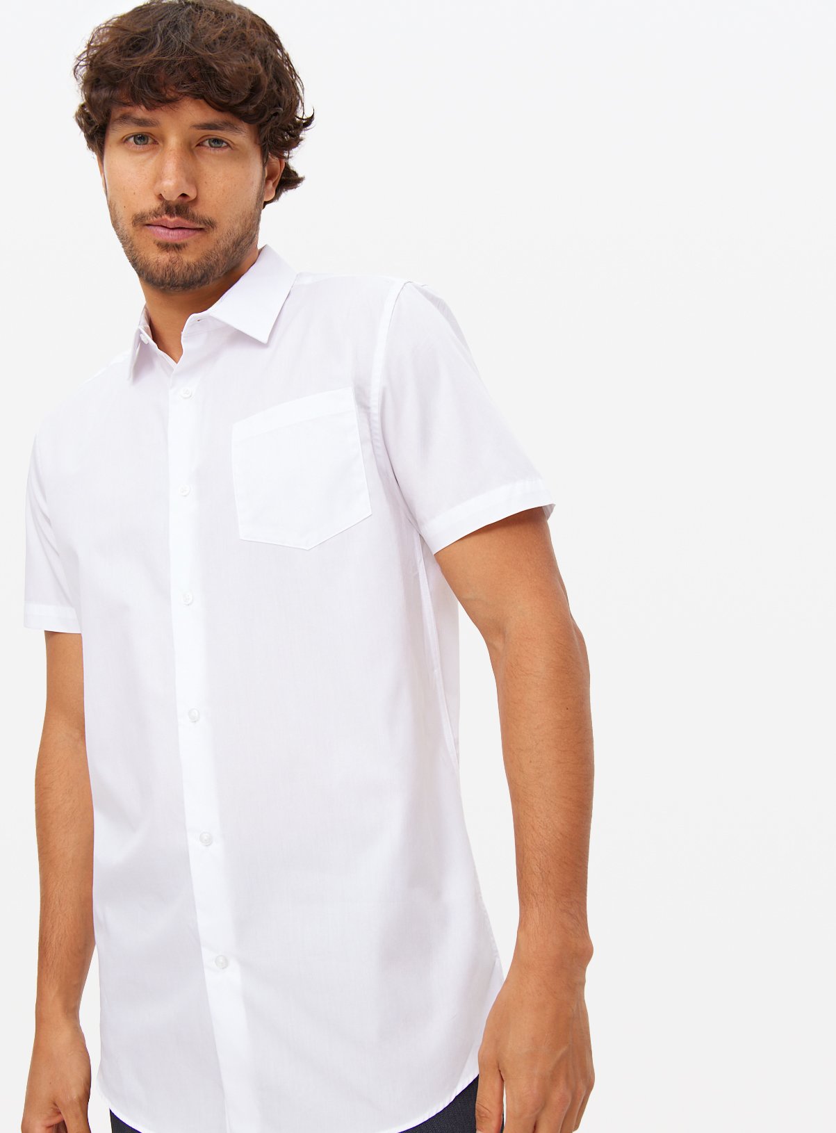 White Regular Fit Short Sleeve Shirts 5 Pack  