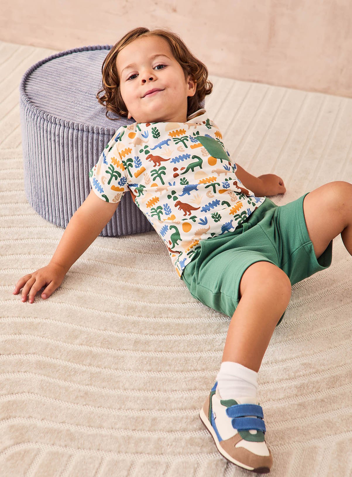 JOJO MAMAN BÉBÉ 2-Piece Dino Print T-Shirt & Short Set 