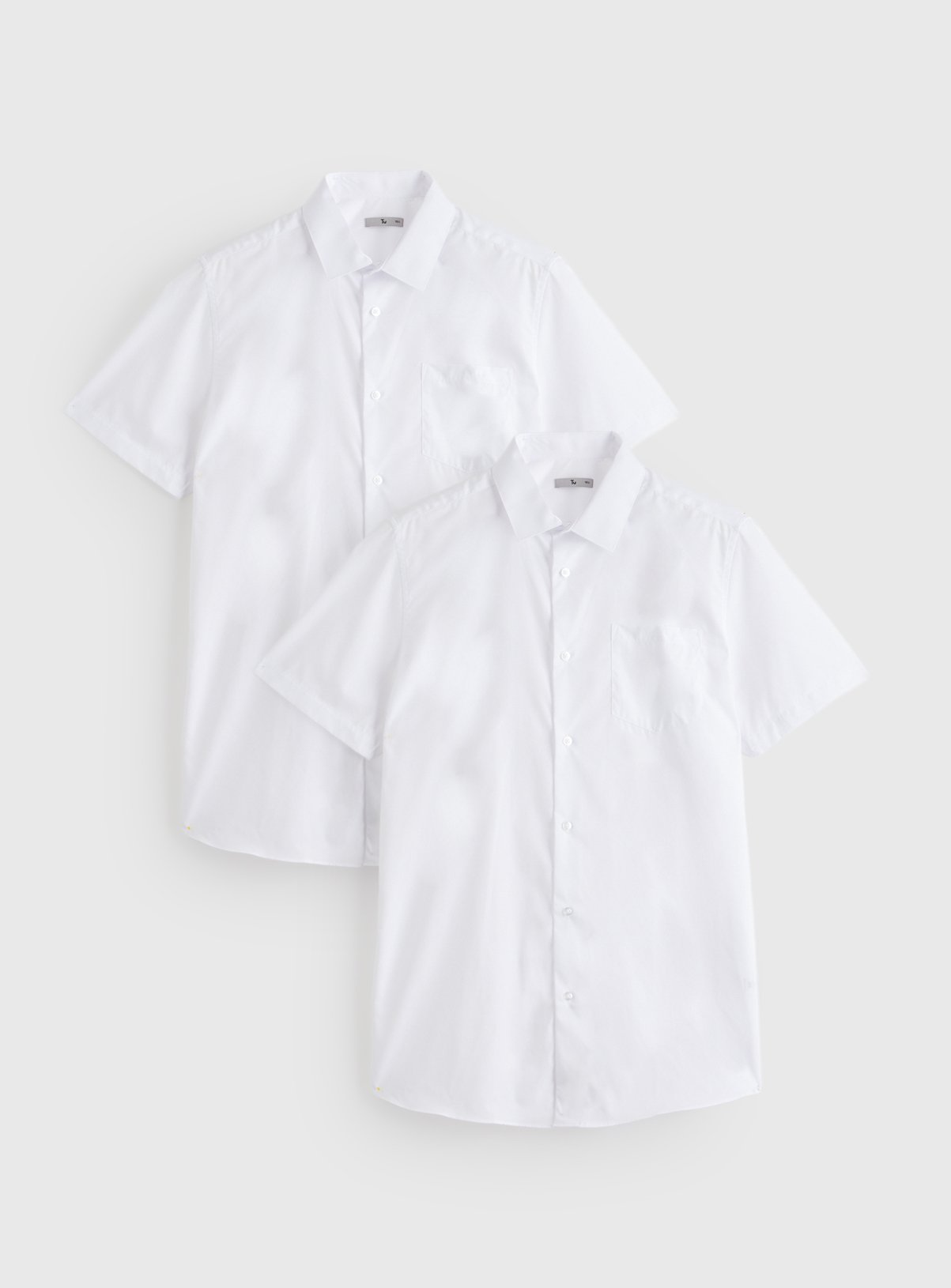 White Short Sleeve Slim Fit Shirts 2 Pack 