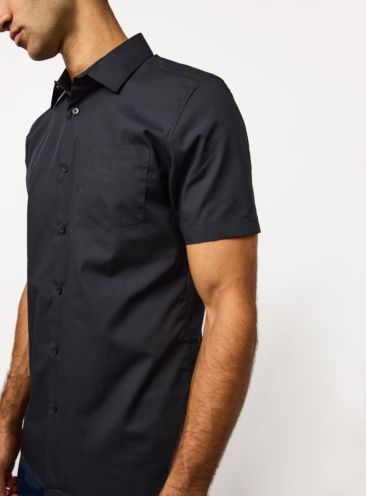 Black Short Sleeve Slim Fit Shirts 2 Pack 