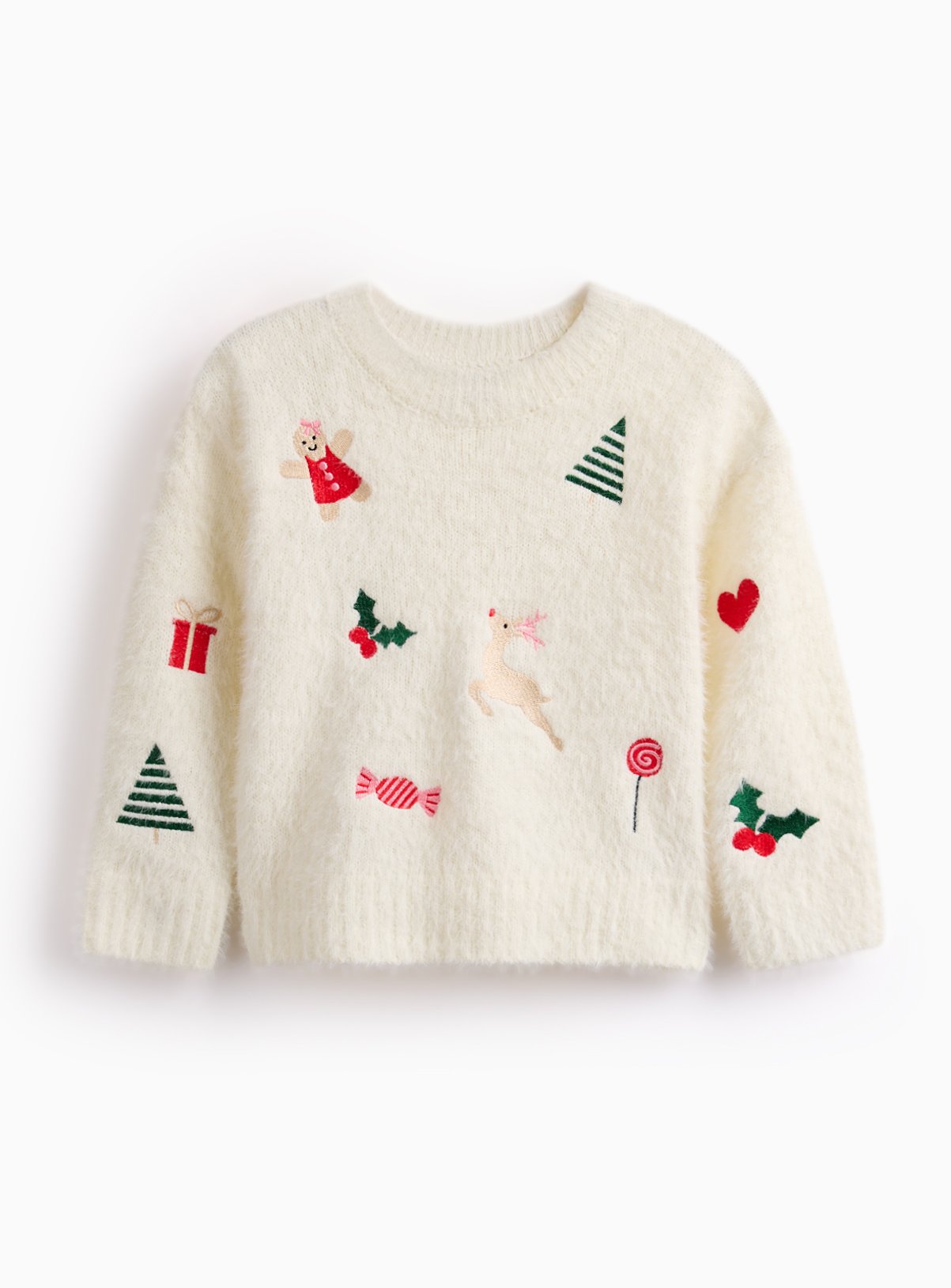 Christmas Embroidered Fluffy Jumper