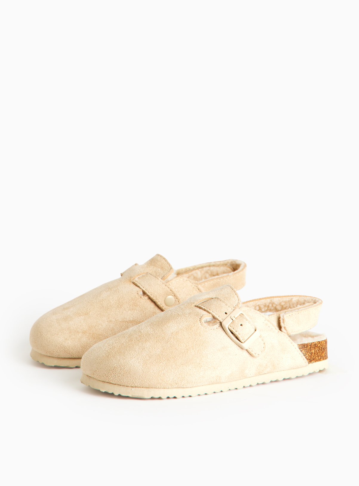 Stone Faux Fur Lined Footbed Slippers 