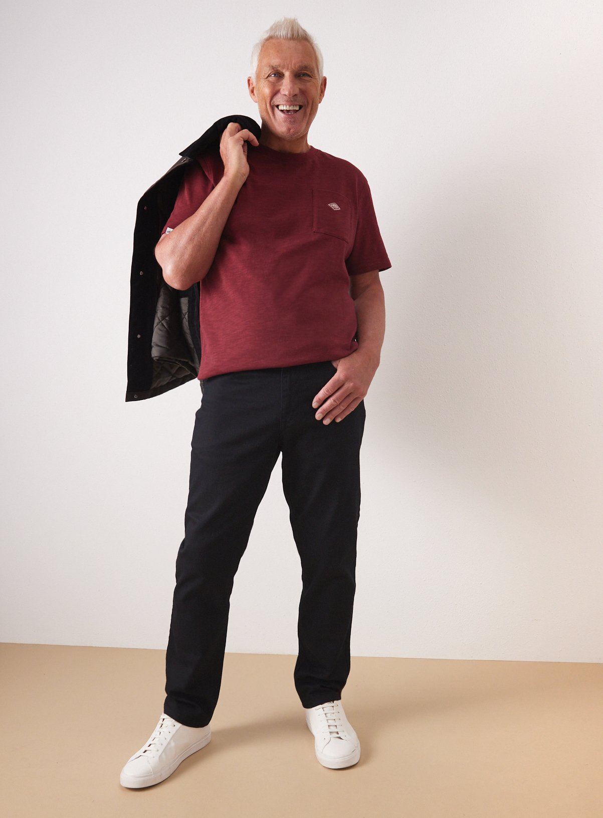 UNION WORKS Black Denim Straight Leg Jeans 