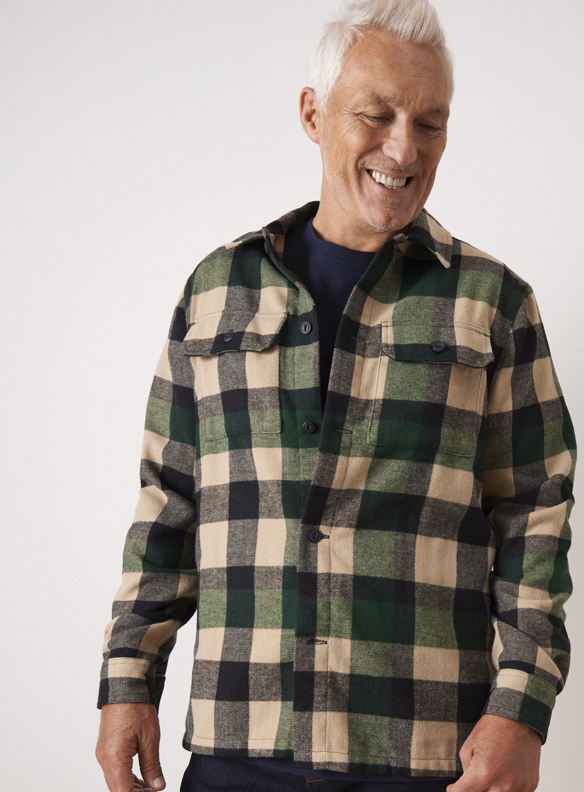 UNION WORKS Neutral Check Brushed Shacket 