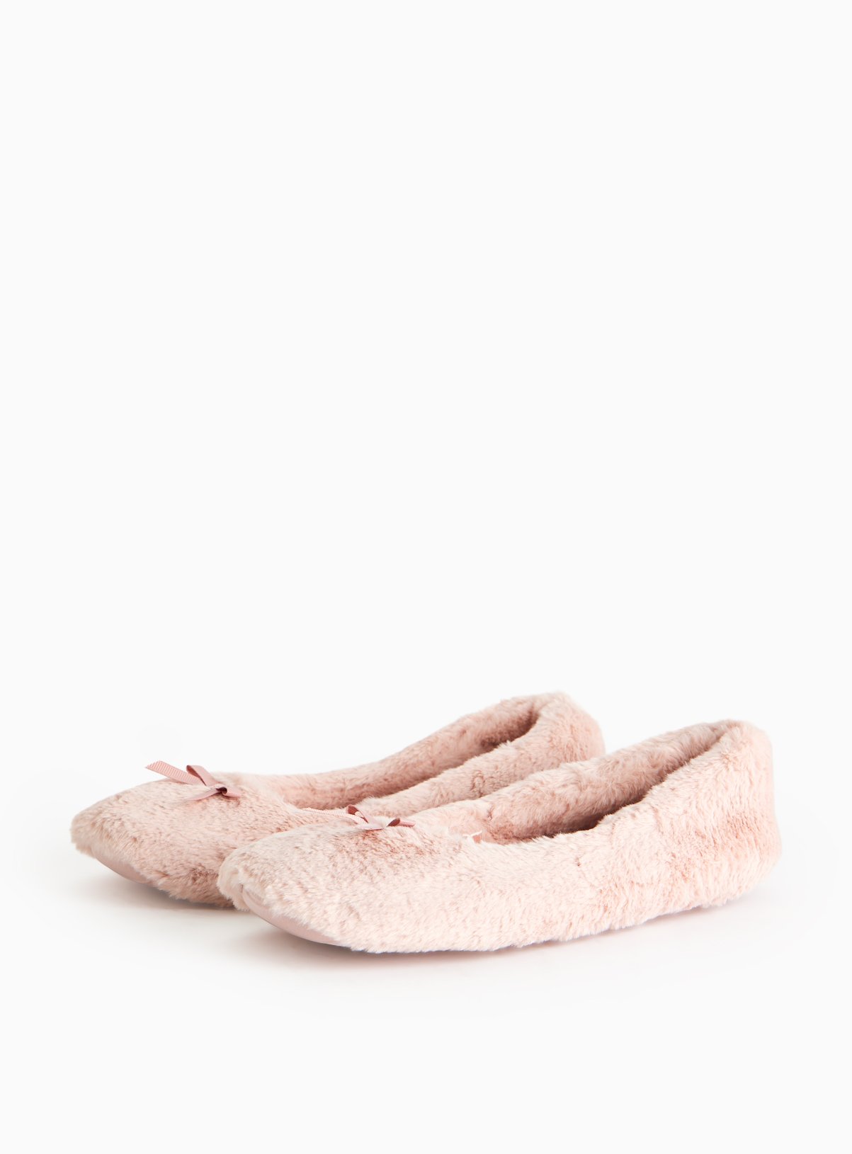 Plush Pink Faux Fur Slippers