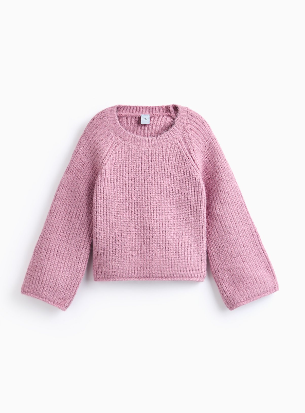 Pink Crew Neck Knitted Jumper 