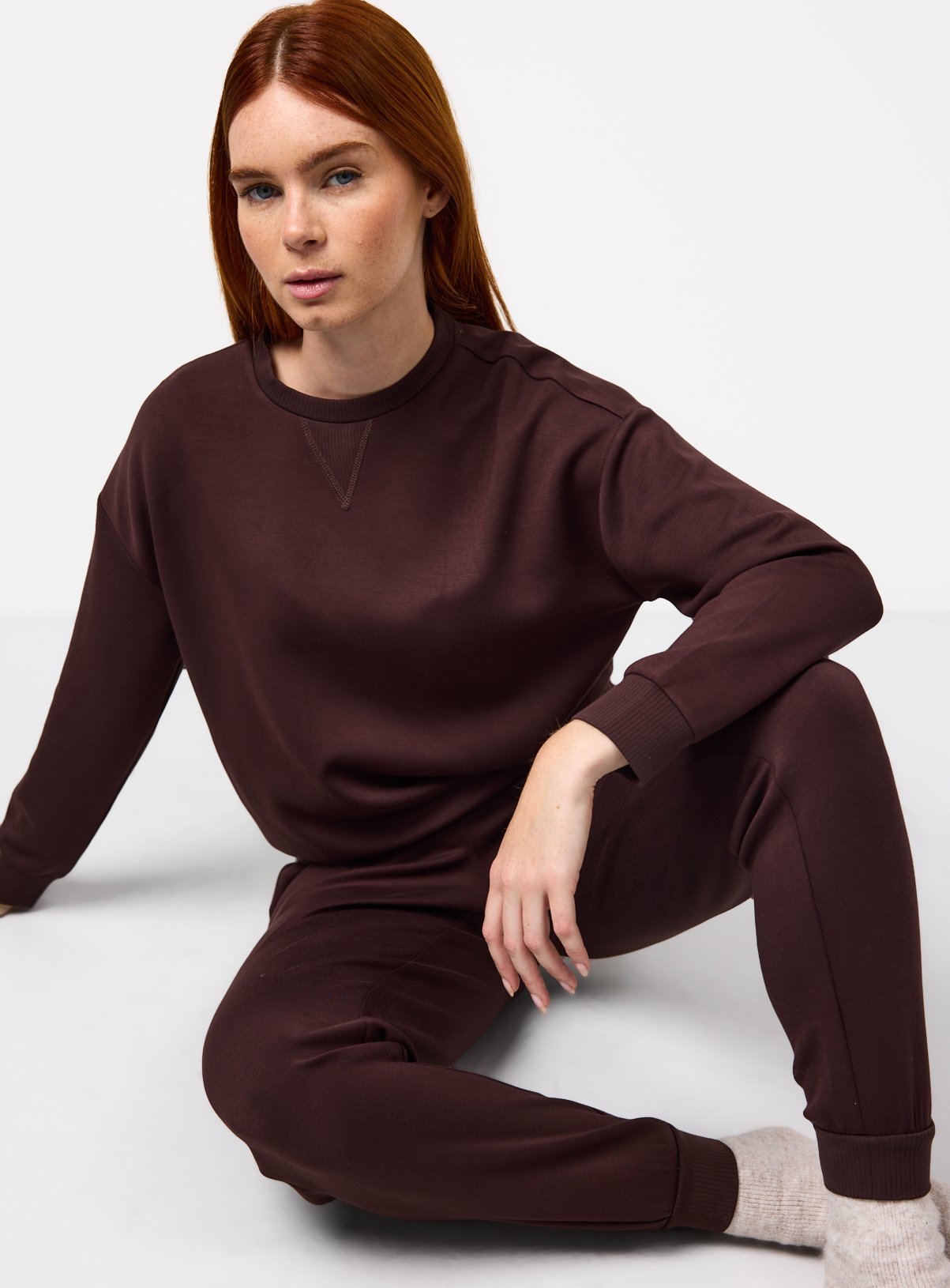 Chocolate Brown Scuba Co-ord Pyjama Top 