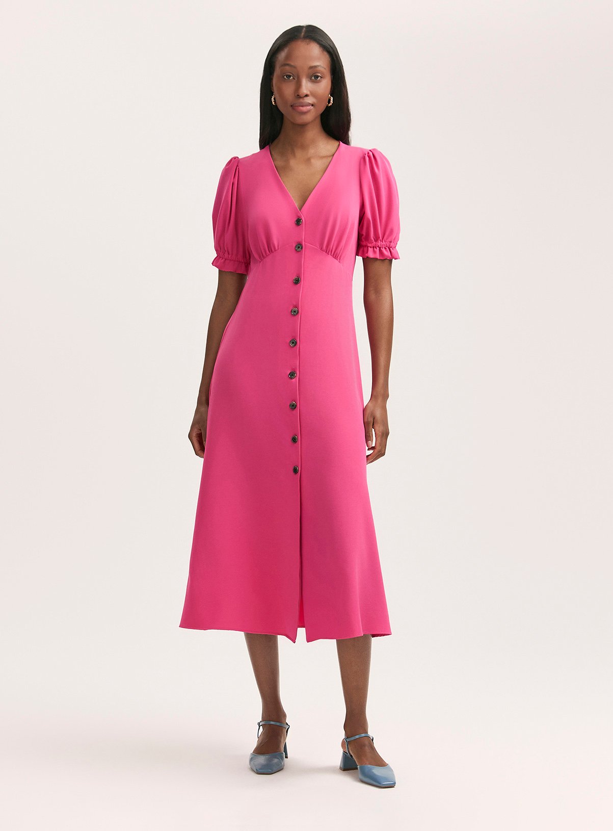 FINERY Alia Dress Fuchsia Pink