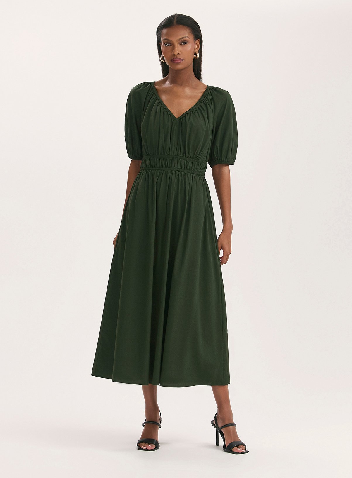FINERY Piper Dress Dark Khaki