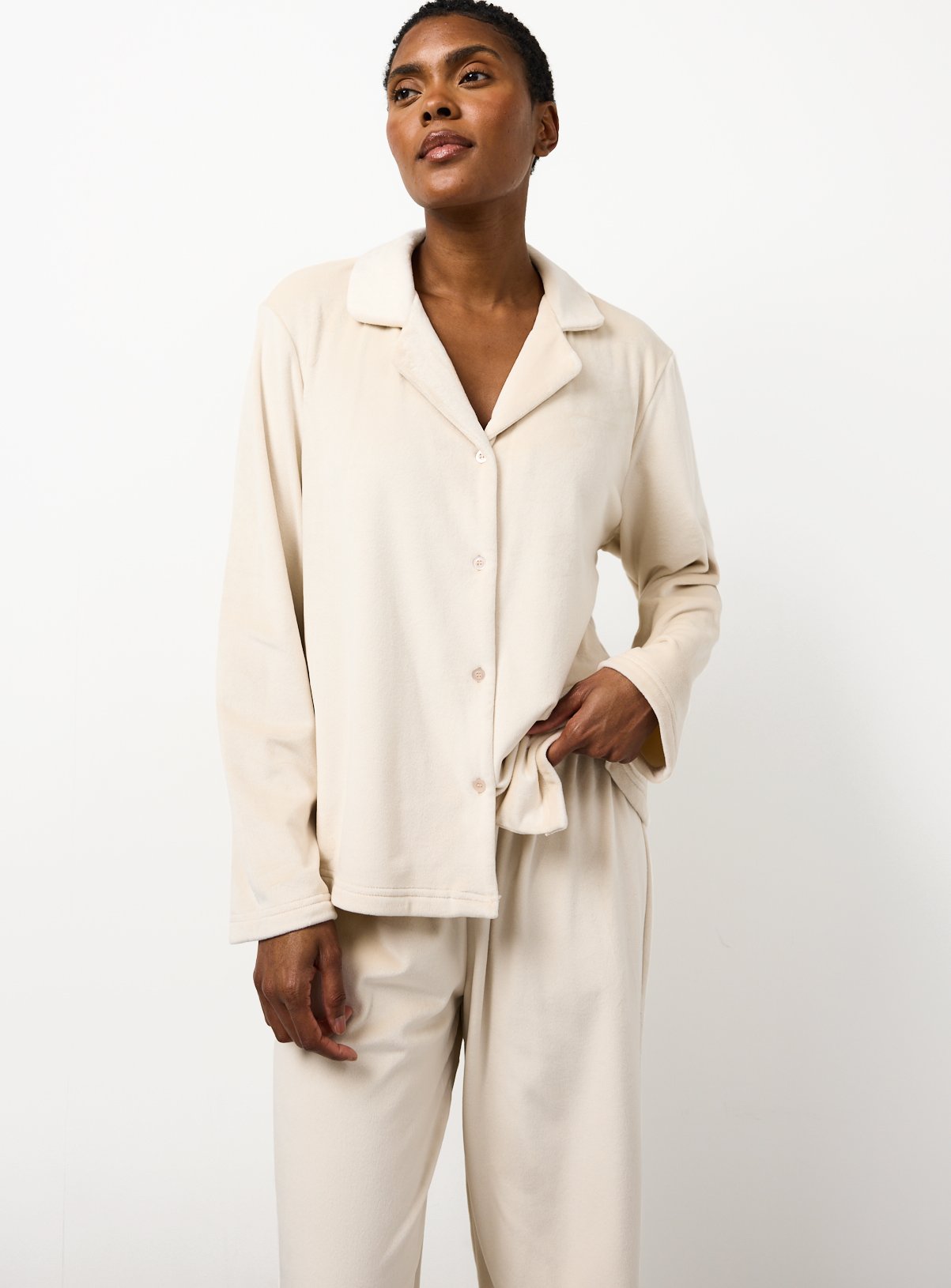 Champagne Velour Traditional Pyjamas