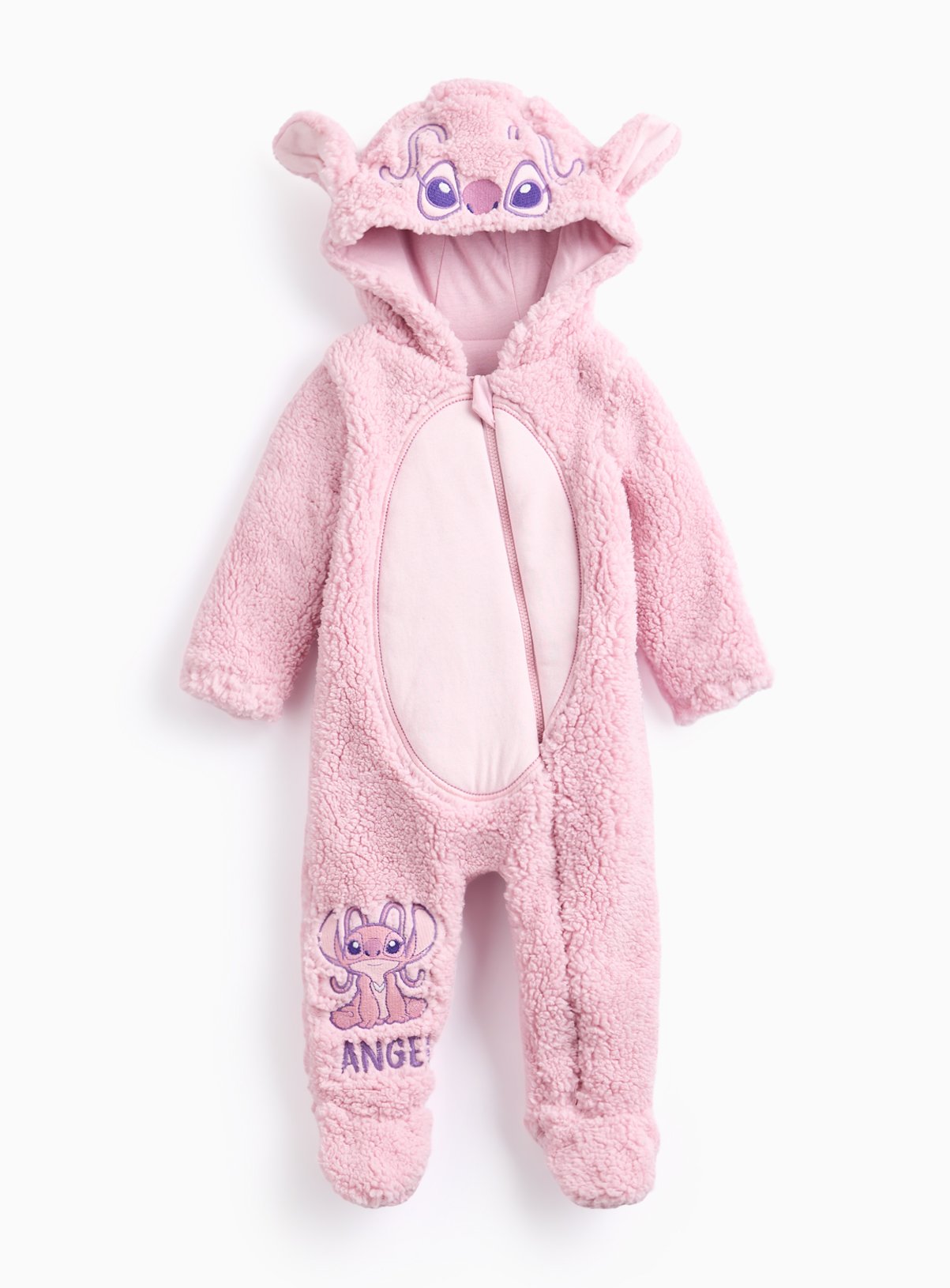 Disney Angel Pink Fluffy Fleece Hooded Sleepsuit 3-6 months