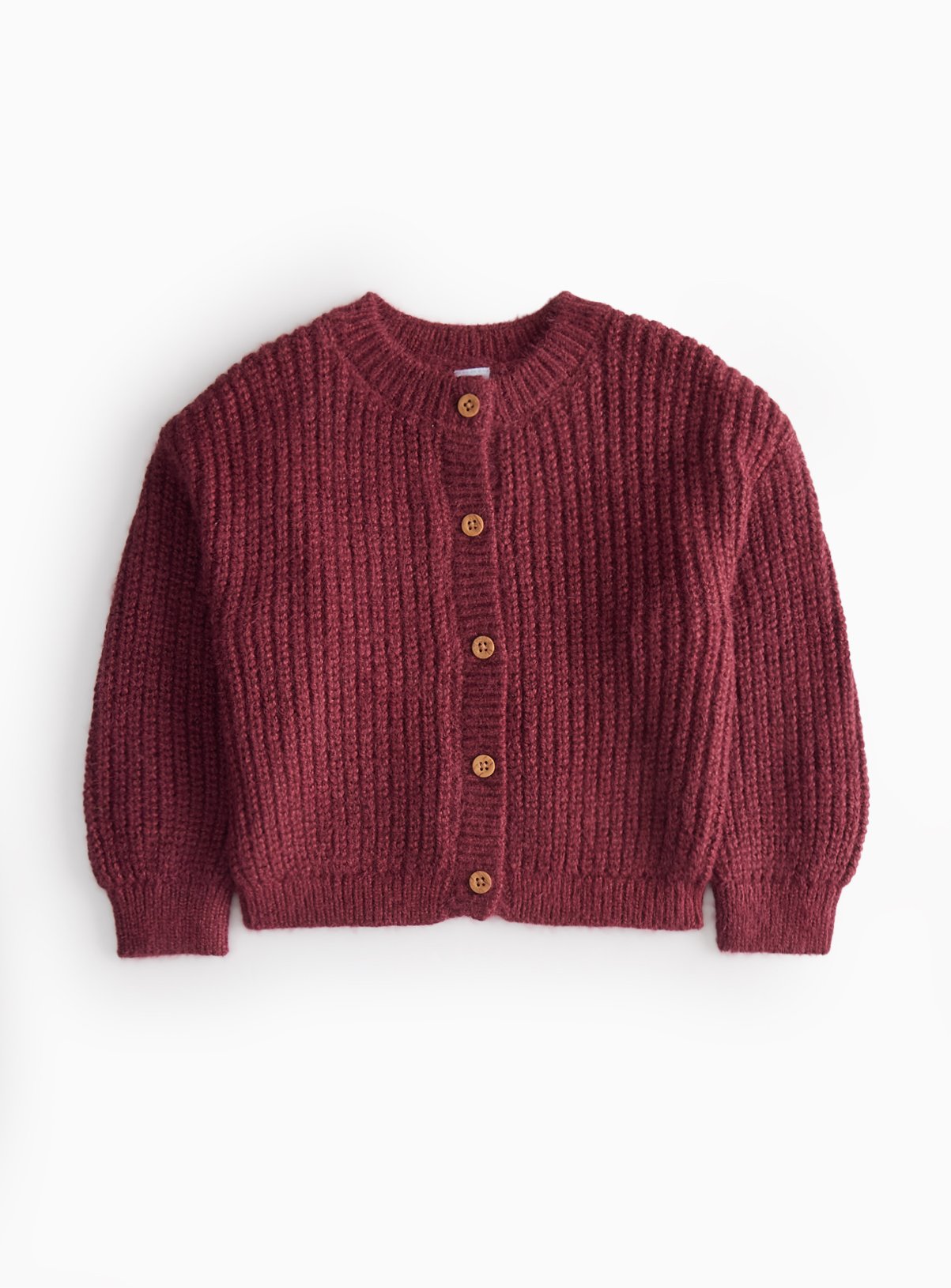Burgundy Crew Neck Cardigan 