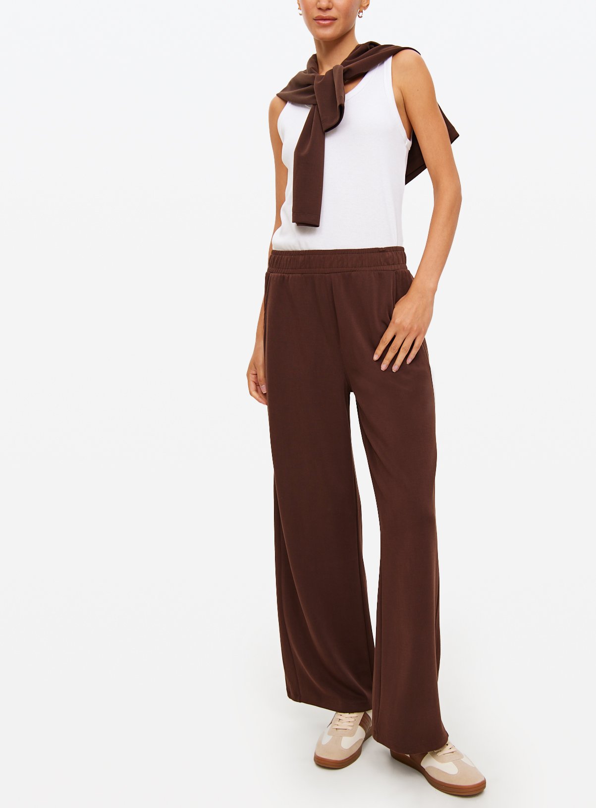 Chocolate Elevated Co-ord Wide Leg Joggers 