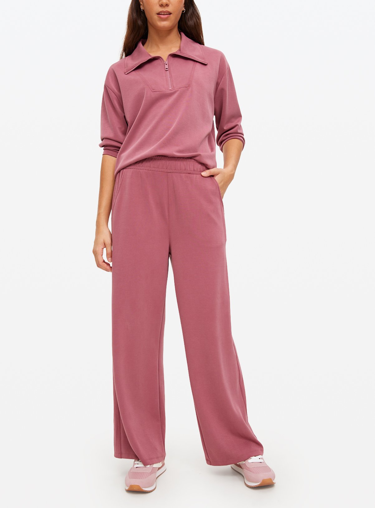 Pink Elevated Co-ord Wide Leg Joggers
