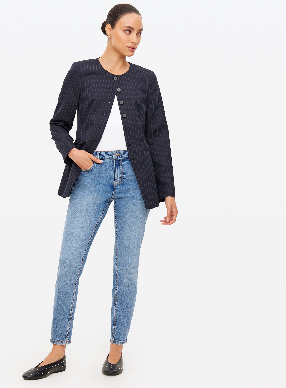 Mid Washed Slim Fit Denim Jeans  