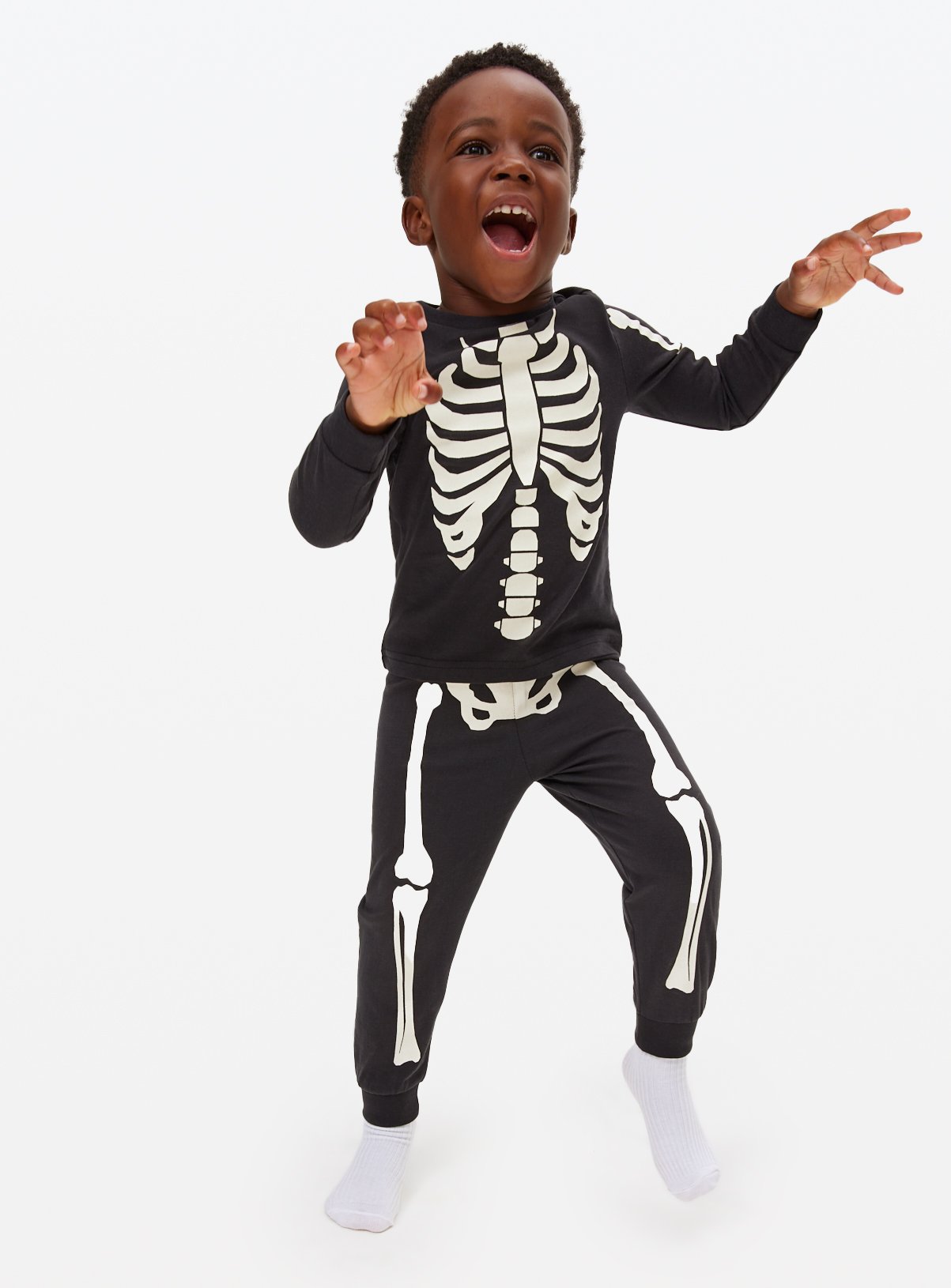 Halloween Skeleton Printed Jersey Pyjamas 