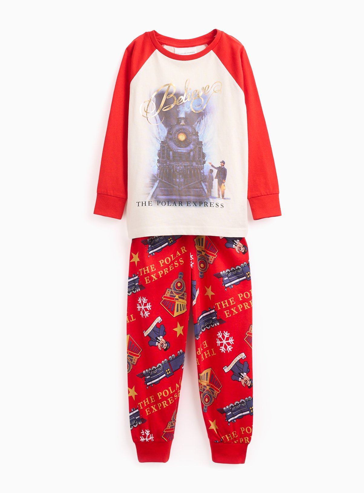 The Polar Express Printed Red Jersey Pyjamas