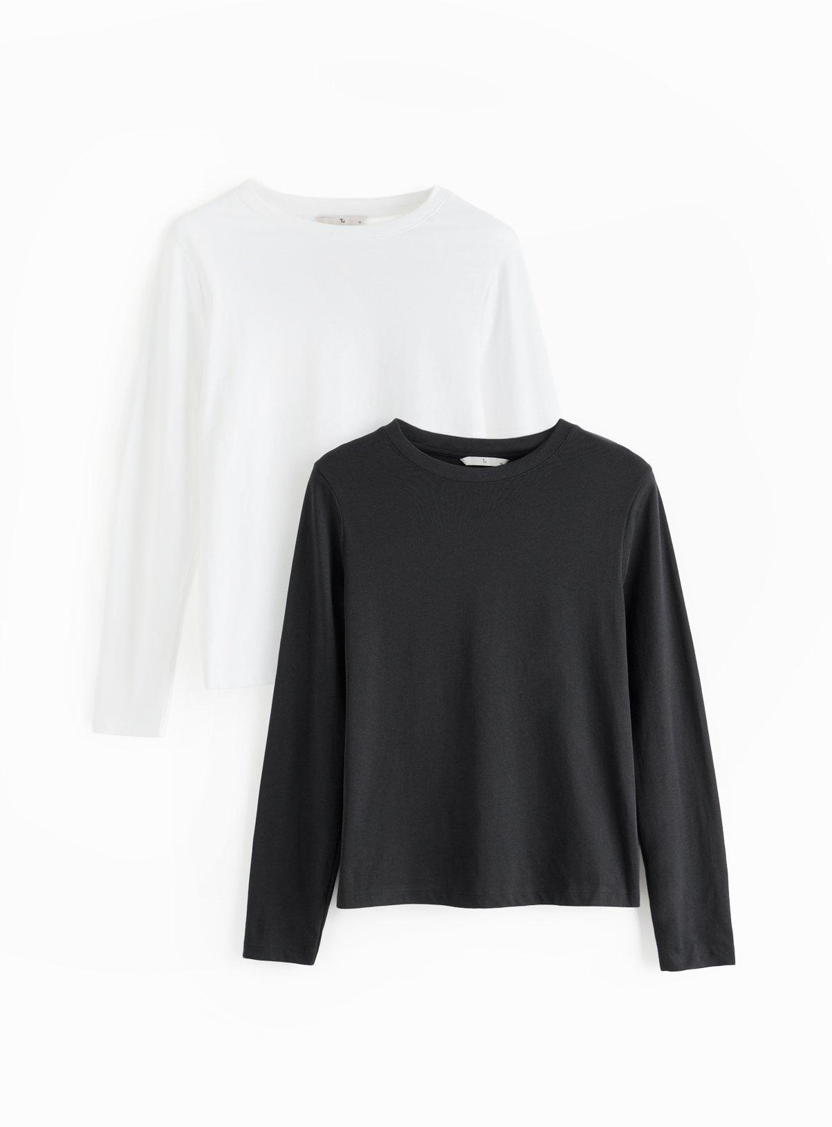 Black & White Long Sleeve Regular Fit T-Shirts 2 Pack 22