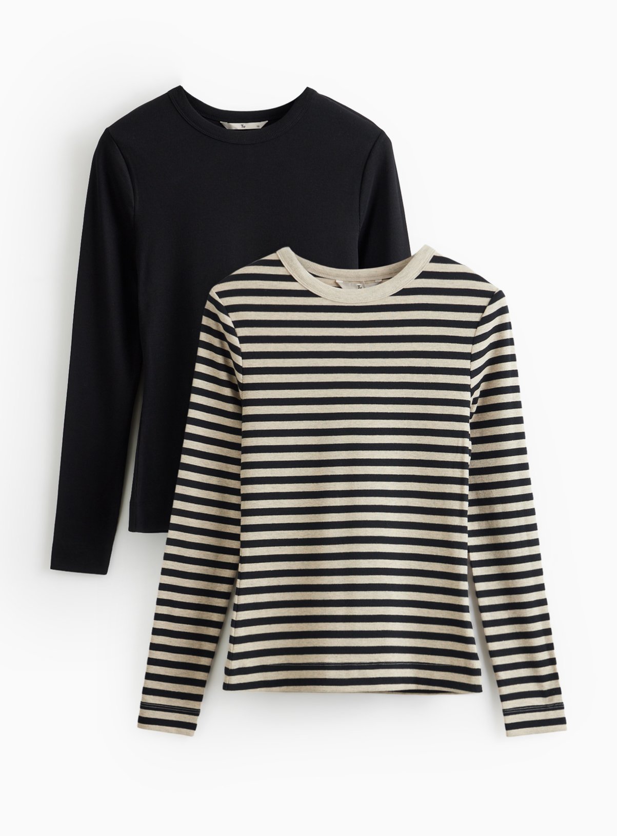 Slim Fit Long Sleeve Top 2 Pack