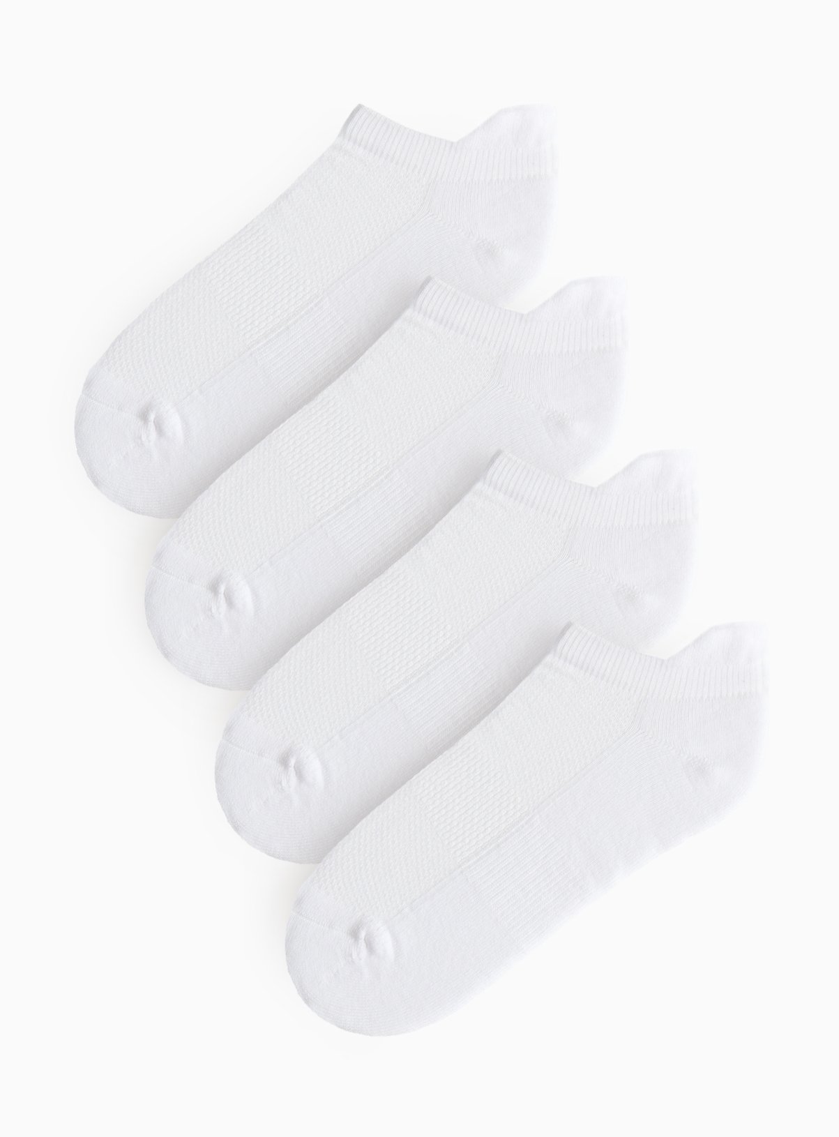 White Cushioned Sole Trainer Socks 4 Pack 