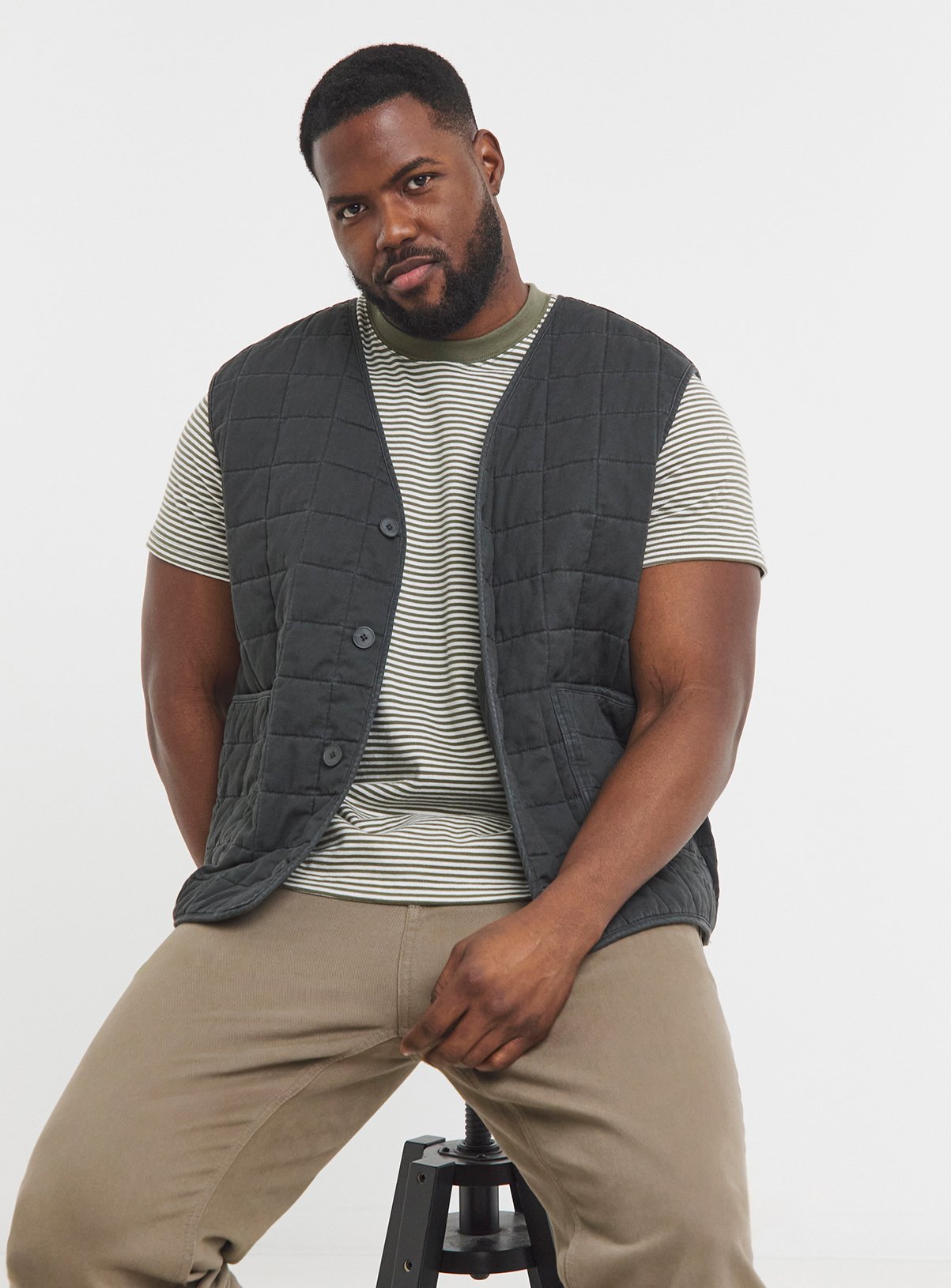 JACAMO Square Quilt Cotton Gilet M