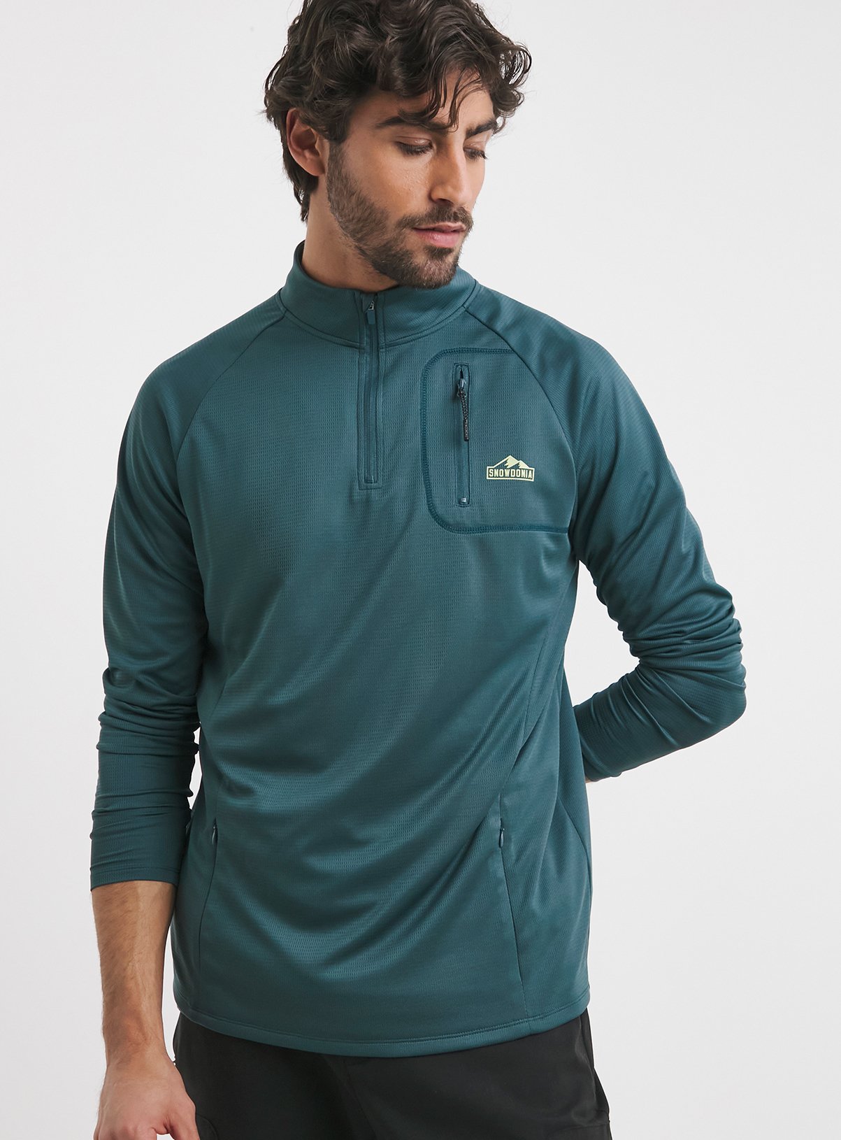 SNOWDONIA Light Weight 1/4 Zip Neck Base Layer Blue 