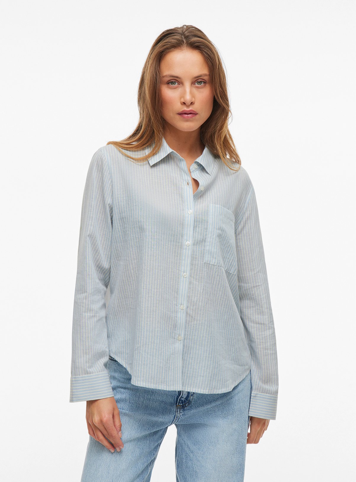 VILA Long Sleeved Shirt Blue 