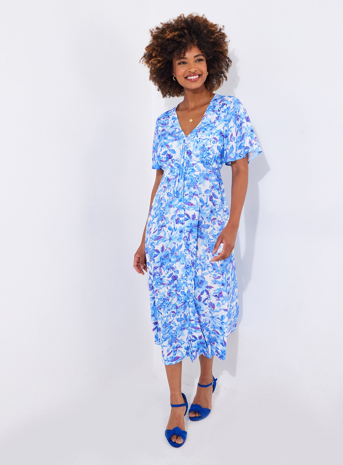 JOE BROWNS Floral Floaty Sleeve Midi Dress 
