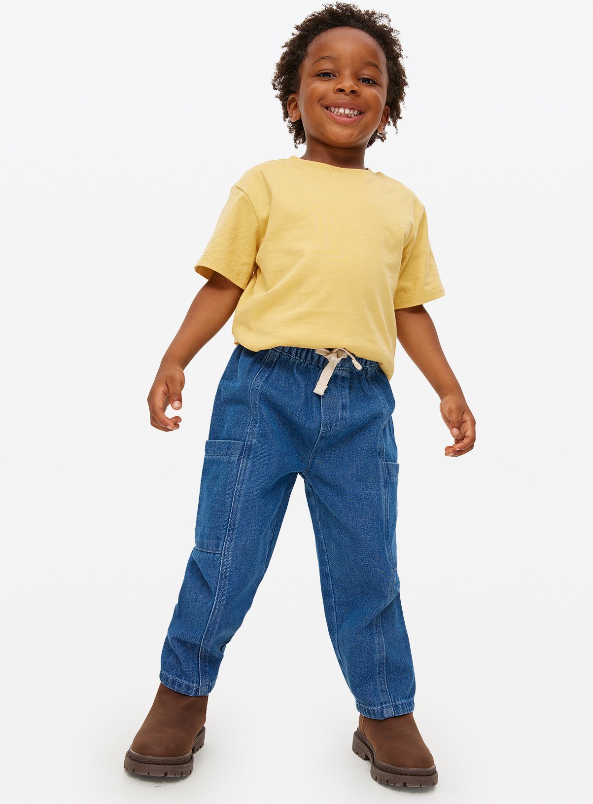 Blue Pull-On Waist Denim Jeans 
