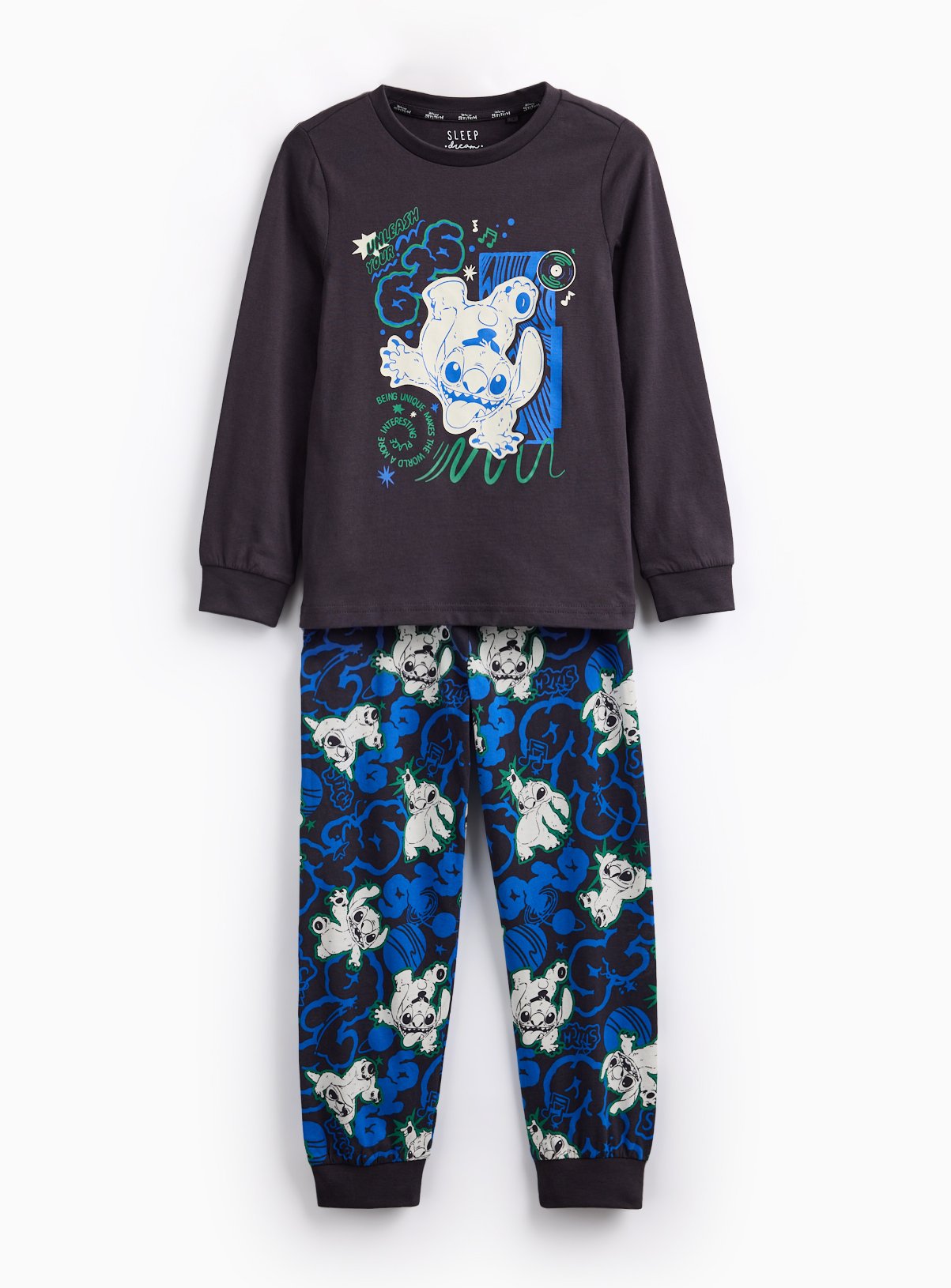 Disney Stitch Character Printed Pyjamas 13-14 years