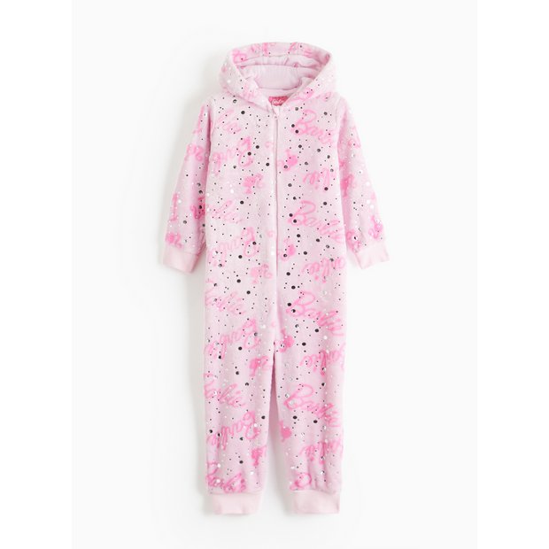 Buy Barbie Pink Print Fleece All-In-One 5-6 years | Pyjamas | Argos