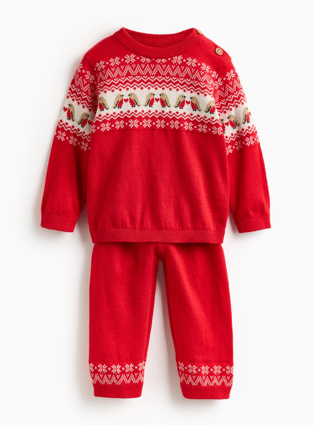 Matching Family Christmas Red Fairisle Knitted Set 