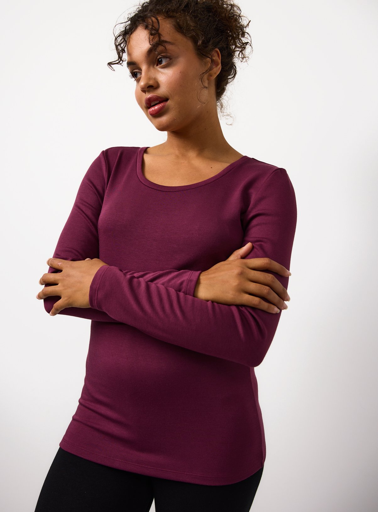 Plum Brushed Thermal Long Sleeve Top