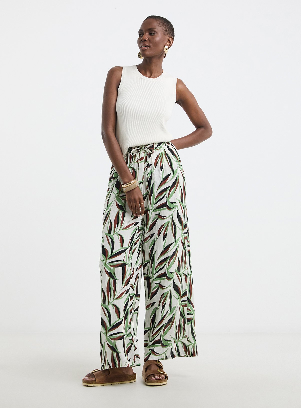 JD WILLIAMS Crinkle Wide Leg Trouser 