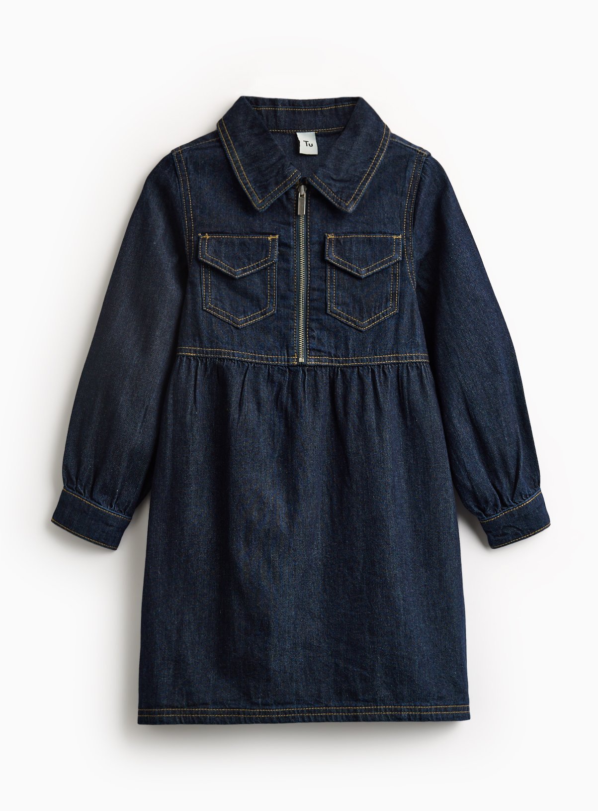 Indigo Wash Denim Shirt Dress 