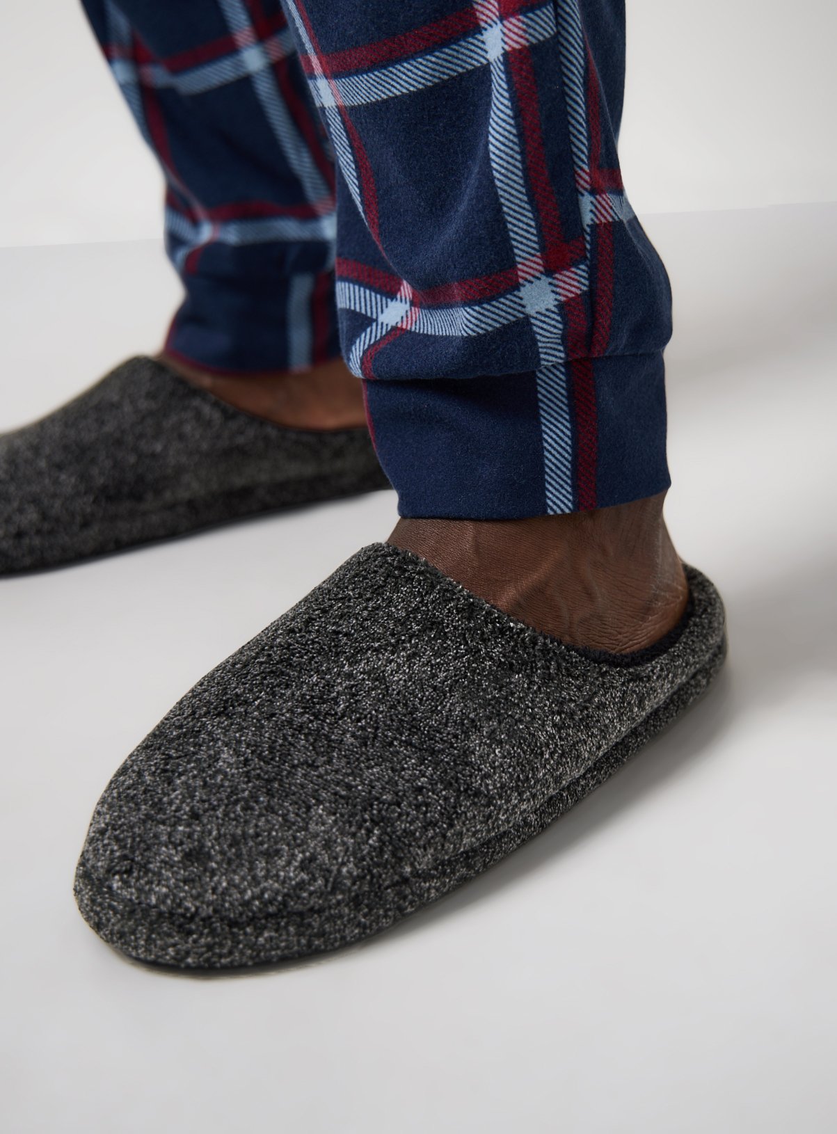 Charcoal Borg Fleece Mule Slippers