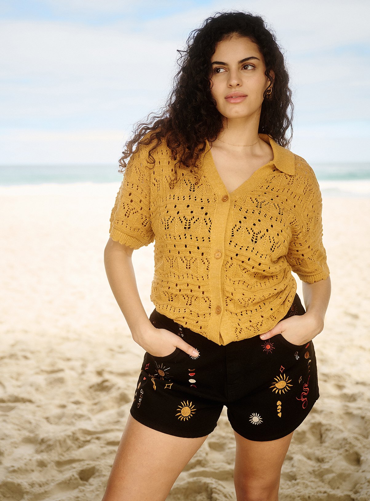 SIMPLY BE Boho Embroidered Short 