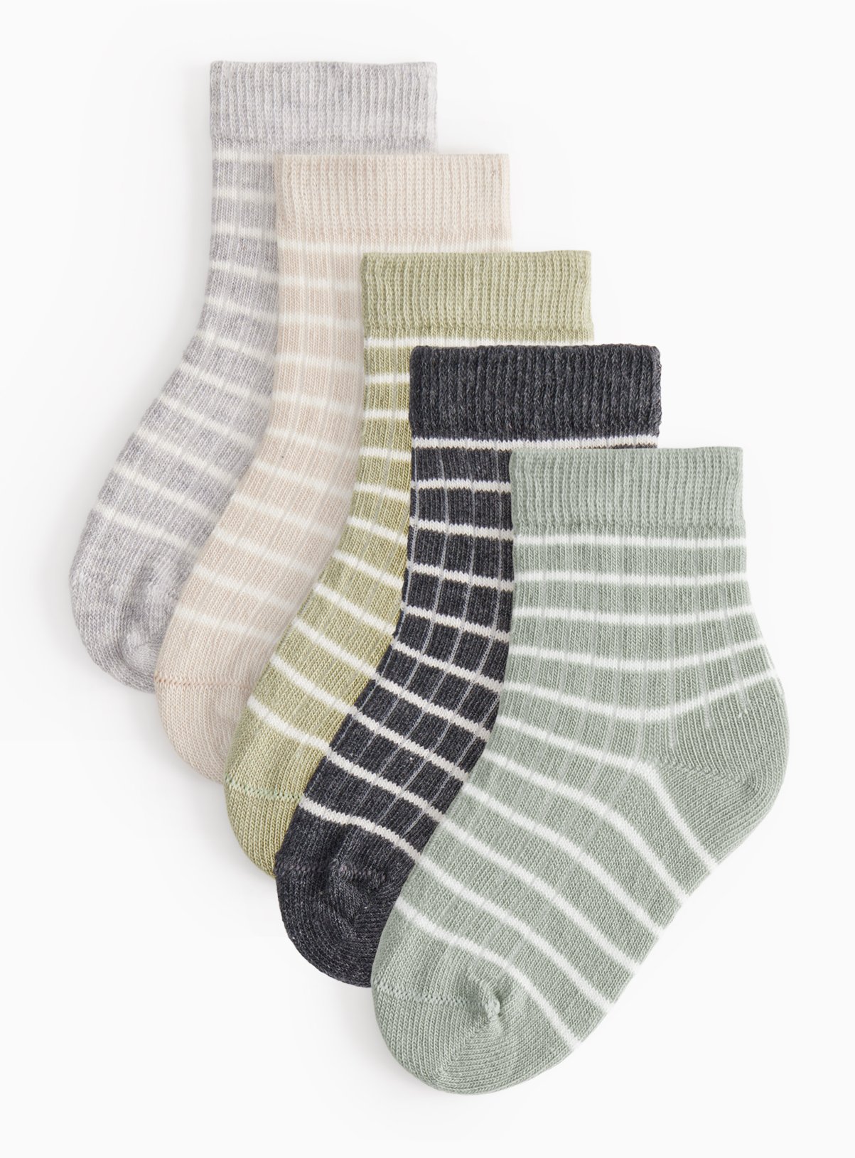 Neutral Striped Socks 5 Pack 