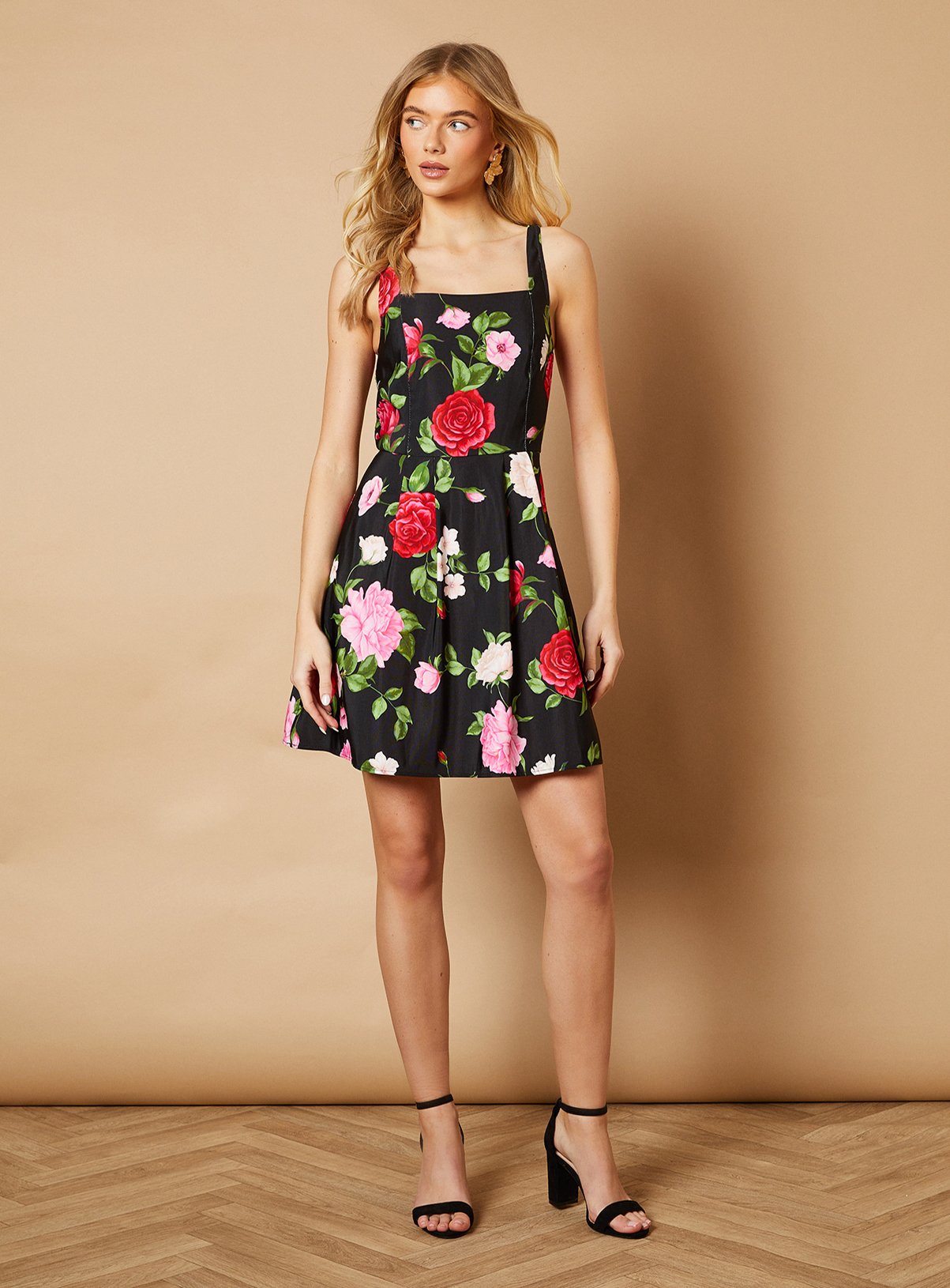OASIS Floral Square Neck Mini dress